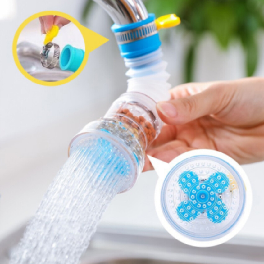 Faucet Splash Filter Water Saving Water Filter Foldable 360 Degree Rotating Household Kitchen Faucet Shower
