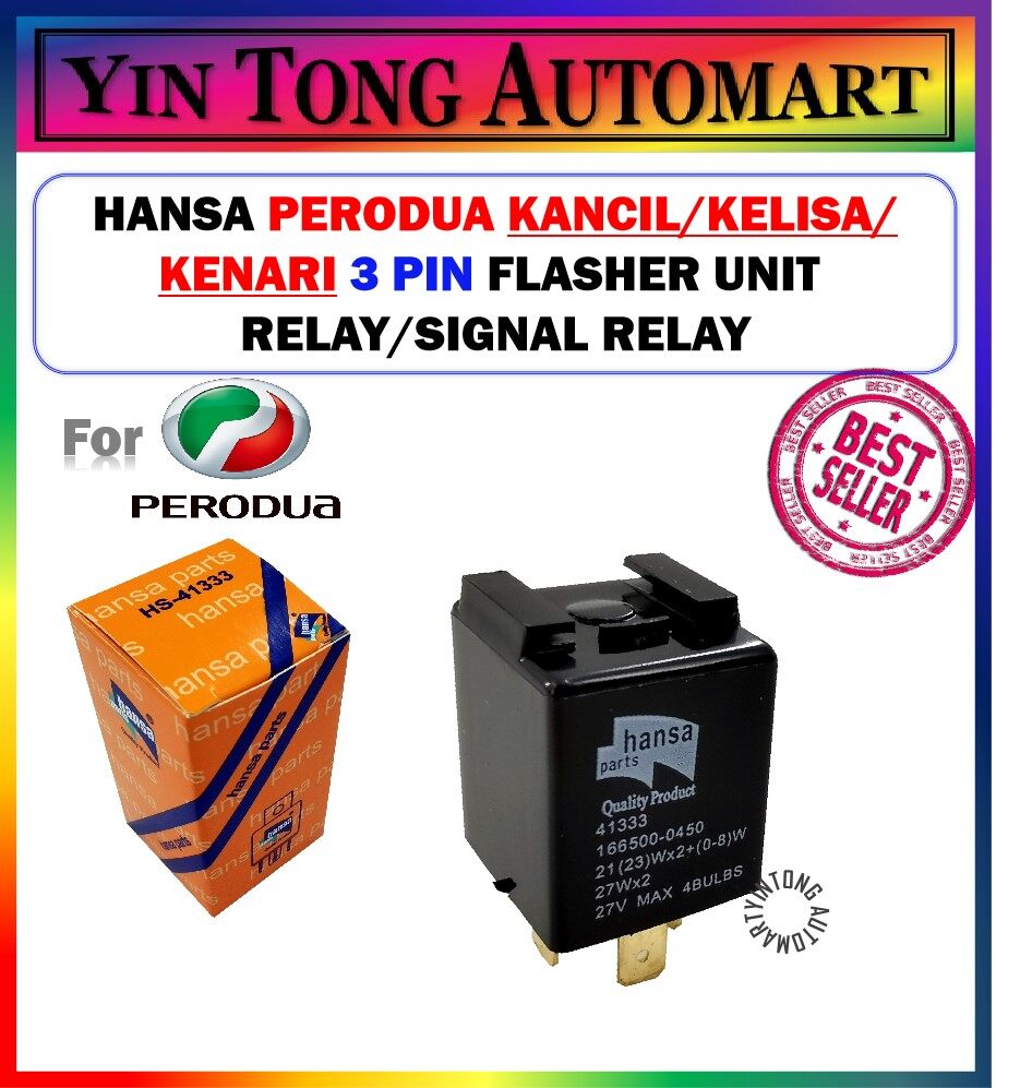 HANSA PERODUA KANCIL/KELISA/KENARI 3 PIN FLASHER UNIT RELAY/SIGNAL