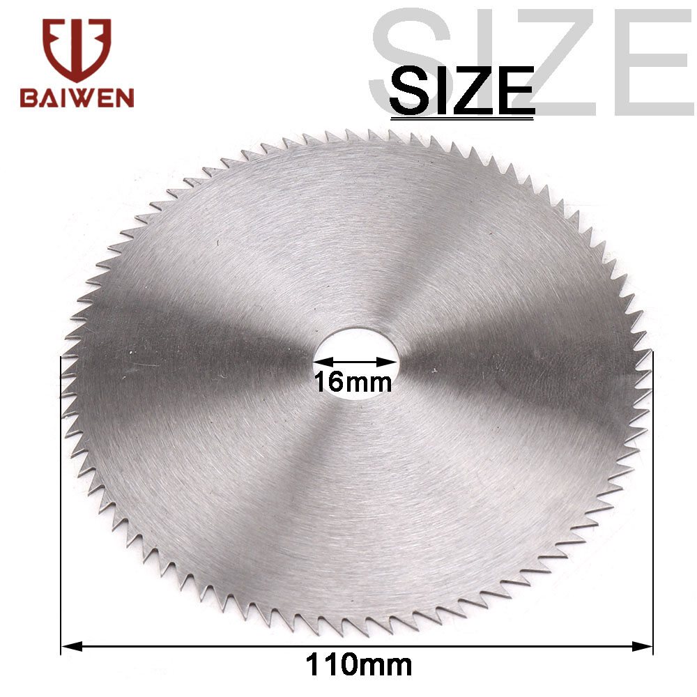 BAI WEN 4''/110mm 80 Tooth Professional Carbide Circular Saw Blade Cutting Disc With 16mm Hole for Wood Plastic
