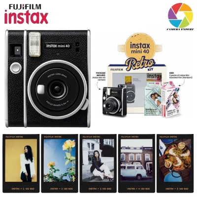 FUJIFILM INSTAX Mini 40 Retro Kit Instant Film Camera ( Black )