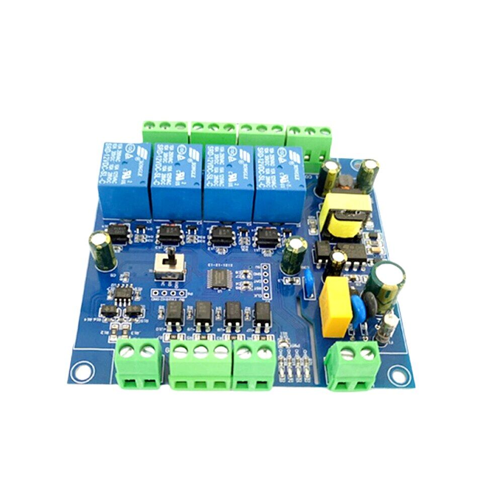 220V Power Supply Modbus RTU 4 Channels Relay Module RS485/TTL UART