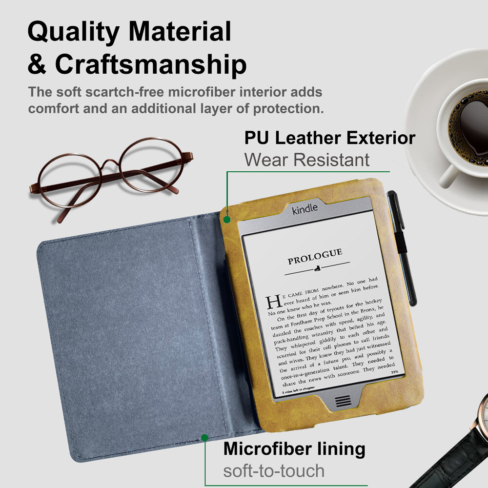 Vỏ Sách điện tử cho cảm ứng Kindle 2011 2012 đầu đọc sách điện tử (Model: d01200) PU mềm mỏng Vỏ bọc bảo vệ bằng da