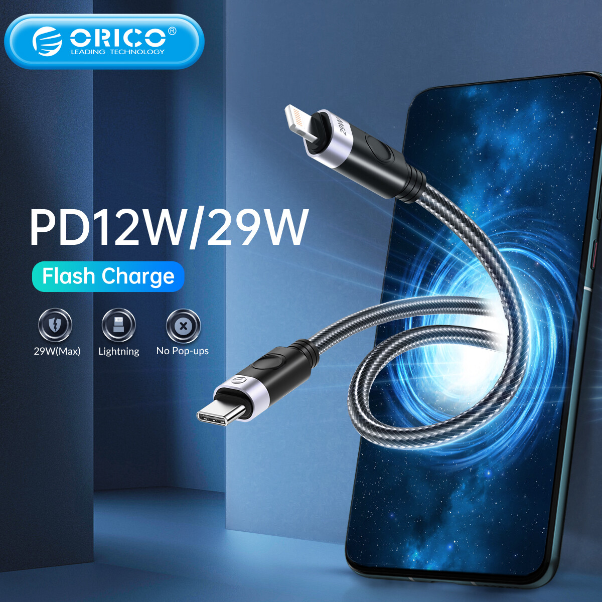 ORICO Bộ Sạc PD 29W USB C Sang Cáp Lightning MacBook USB C Nhanh Sạc Điện Thoại iPhone Type C Cáp Cho iPhone 13 12 Pro Max