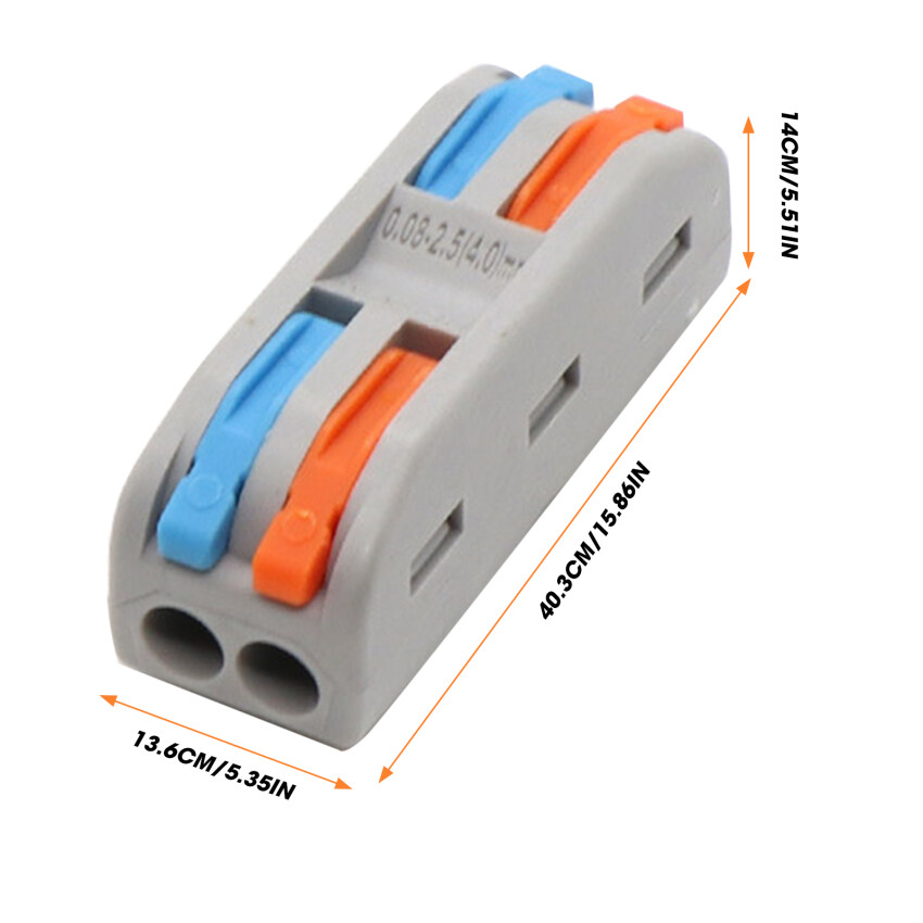 10 Pcs PCT2-2 Color Button Connector 2 In 2 Out Terminal Clip Quick Junction Box