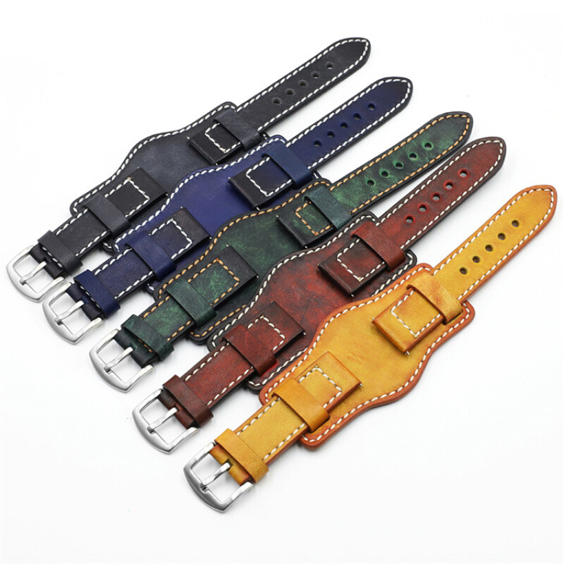 Cowhide Leather Watch Band for Ome Ga Tis Sot Tray Bottom Universal Bracelet Handmade Vintage Leather Strap Belt Watches Accessories Malaysia