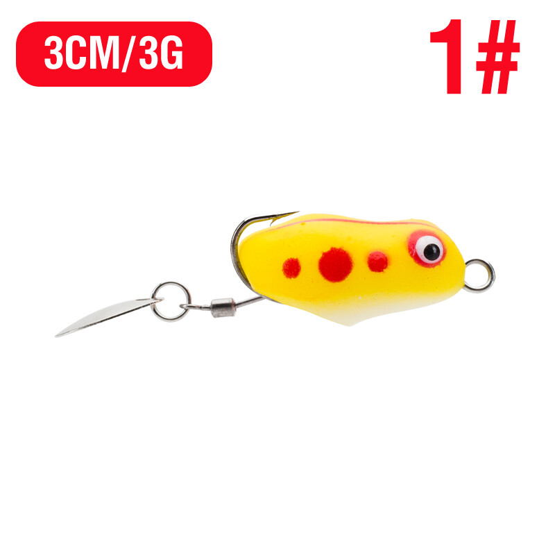 3cm/3g Bass Trout Mini Soft Jump Frog Fishing Lure With Double Hooks 5Colors Artificial Bait Floating Frog Casting Bait
