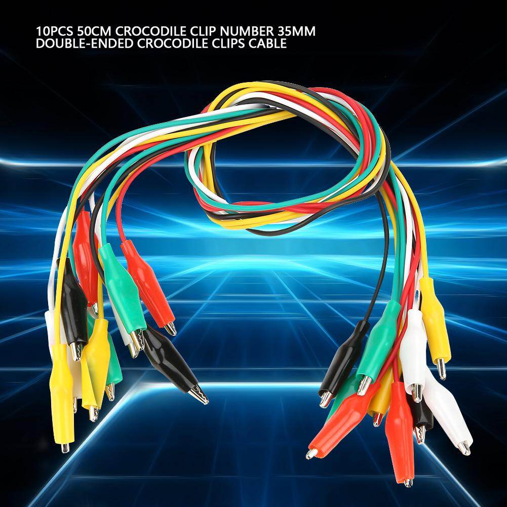10pcs 50cm Crocodile Clip Number 35mm Double-ended Crocodile Clips Cable