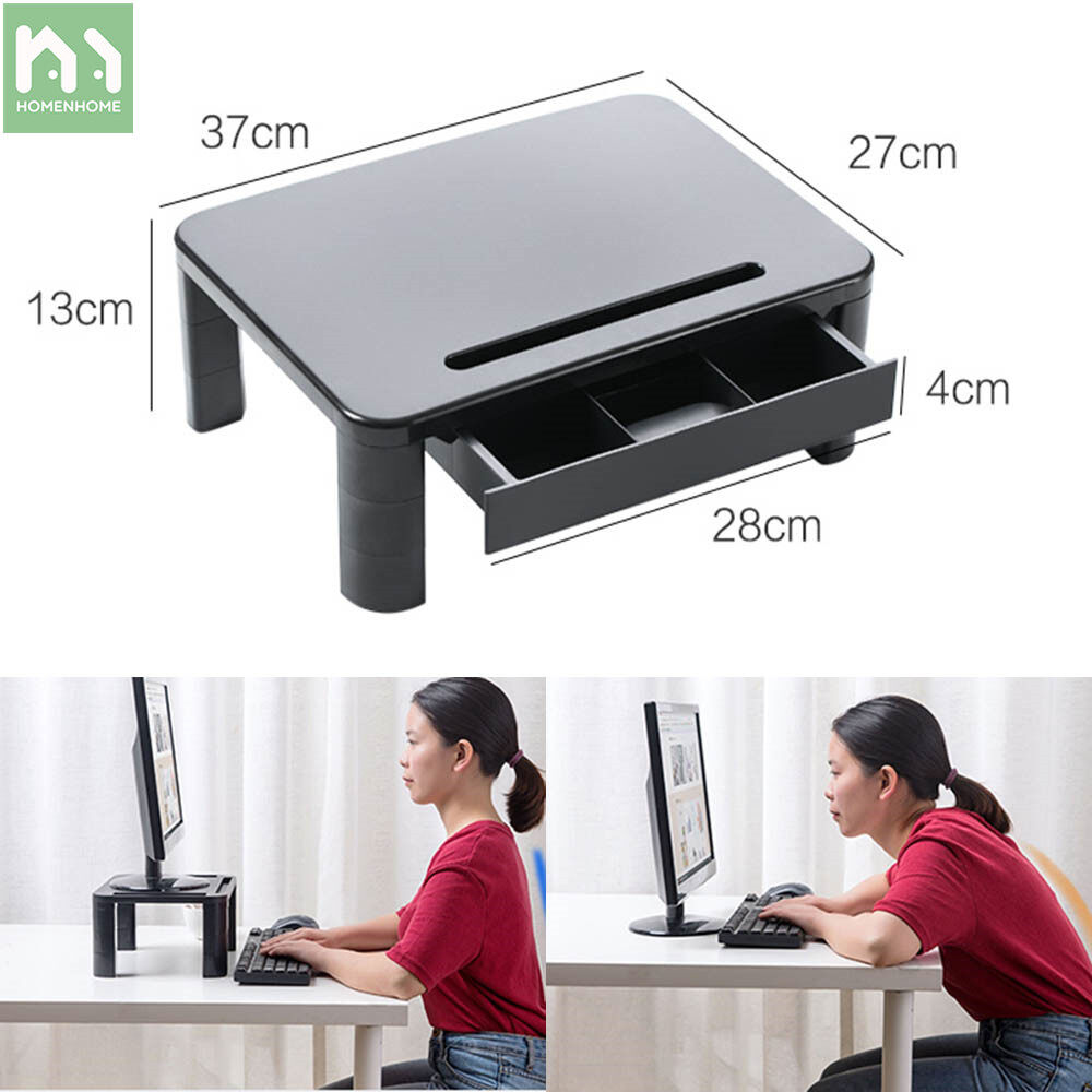 Homenhome Adjustable Computer Shelf Screen Base TV Monitor Stand