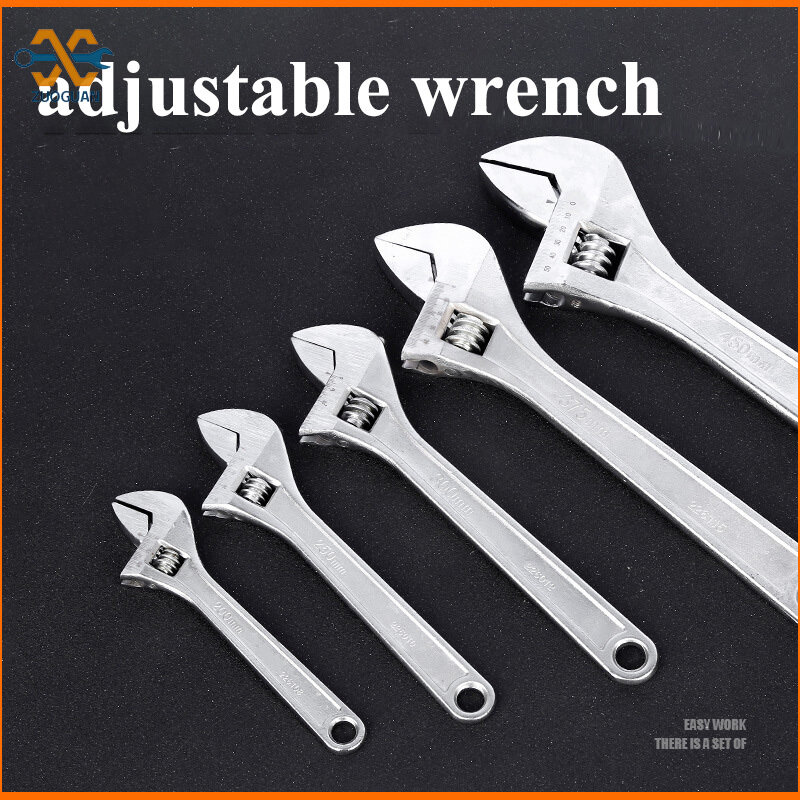6-18 "Adjustable spanner adjustable open end wrench chrome plated forging open end wrench