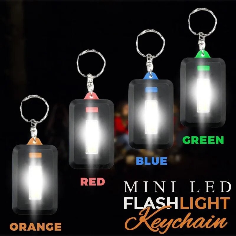Đèn Pin Mini COB LED Móc Chìa Khóa Đèn Khẩn Cấp Cắm Trại Ngoài Trời Di Động Chạy Bằng Pin Với Ba Chế Độ
