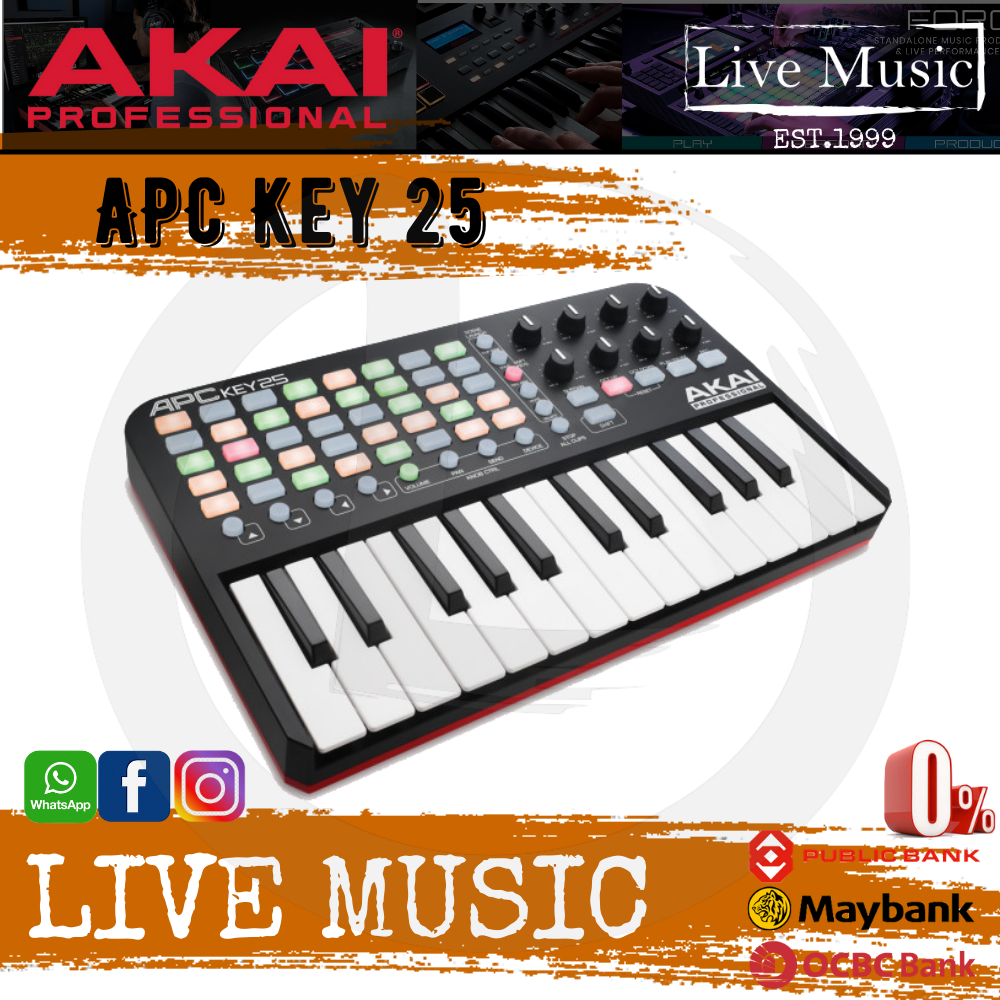 akai apc key 25 ableton performance controller with keyboard