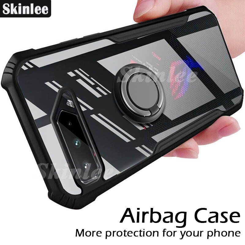 For Asus Rog Phone 5S Armor Ring Phone Case Cover for Asus Rog Game Phone 5S Pro Magnetic Car Holder Shockproof Protection Transparent Back Cover