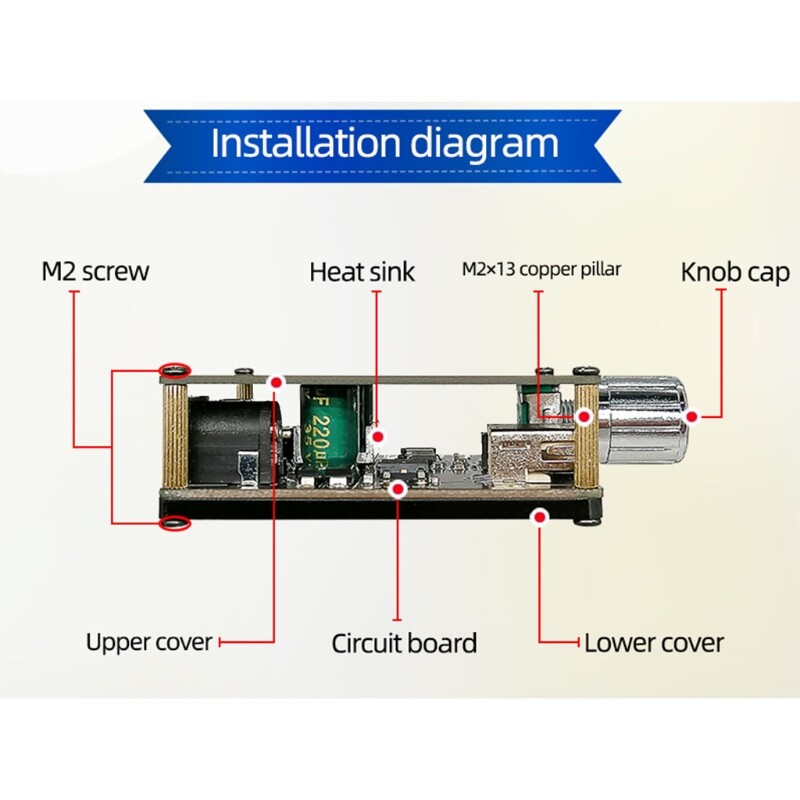 Home Passive Amplifier Speakers Bluetooth-compatible Board Module Amplifier 3.5mm AUX + Bluetooth-compatible 5.0 Amp