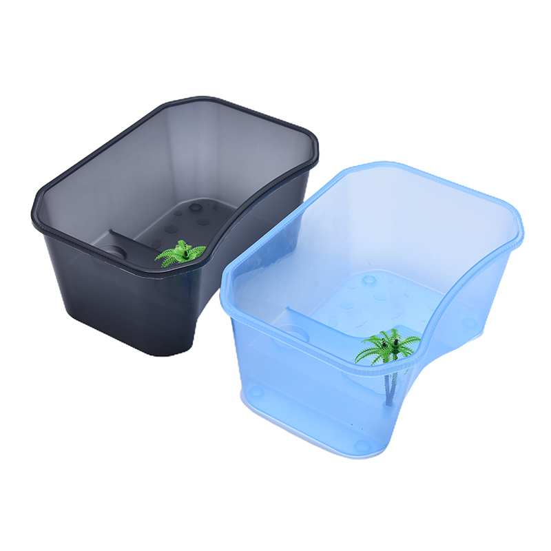 Reptile Vivarium Box for Turtle Tortoise Feeding Box with Basking Platform Tank