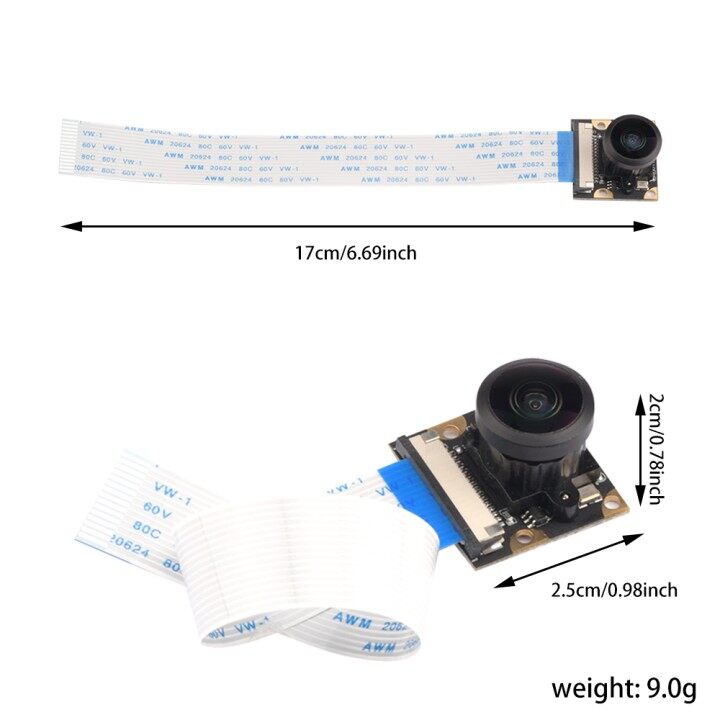 【Ready Stock &Free Shipping】Raspberry Pi 3/4 Generation Camera Module OV5647 Camera 222 Degree Fisheye Wide-angle 3B+ 5 Million Pixels