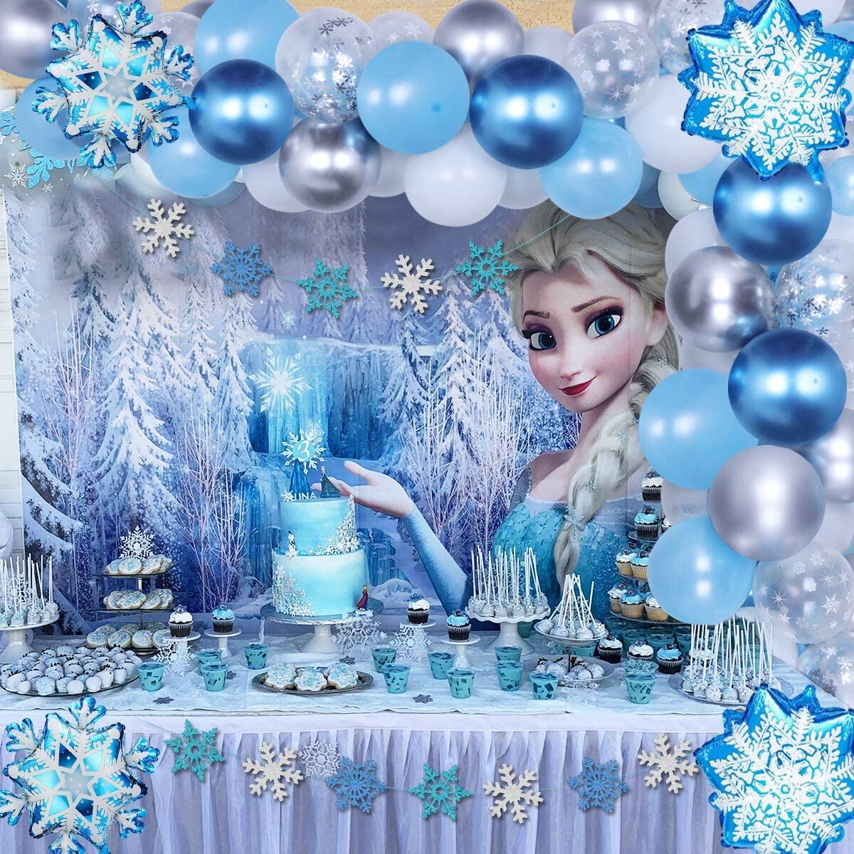 JOYMEMO Frozen Themed Birthday Party Decoration Supplies Snowflake Balloon  Garland Arch Kit Blue and Sliver 90 Pack Balloons and Garland for Winter  Onederland 1st Birthday Party Baby Shower | Lazada PH