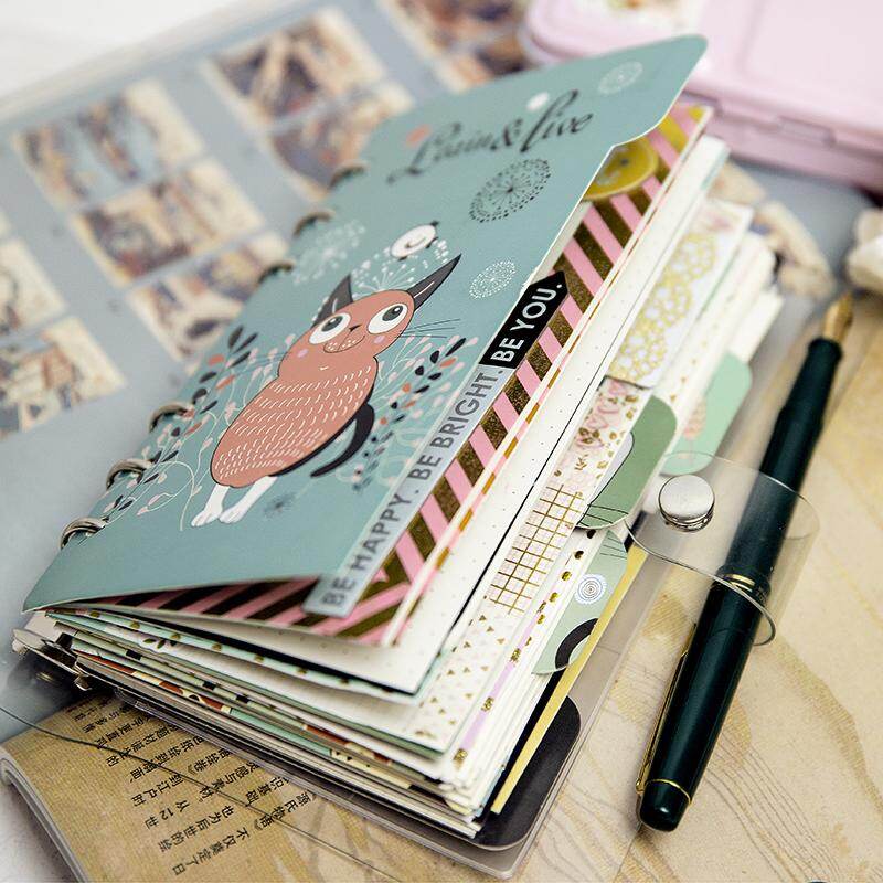 1pcs A5 A6 notebook 5 Pockets Plastic Expanding File Folder Pockets Accordion Document Organizer Accounting Ledger/Account Notebook  for School Office Travel