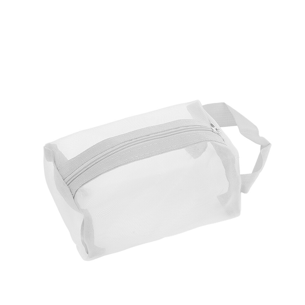Large Capacity Makeup Bag Mesh Transparent Travel Organizer Portable Zipper Pouch Travel Storage