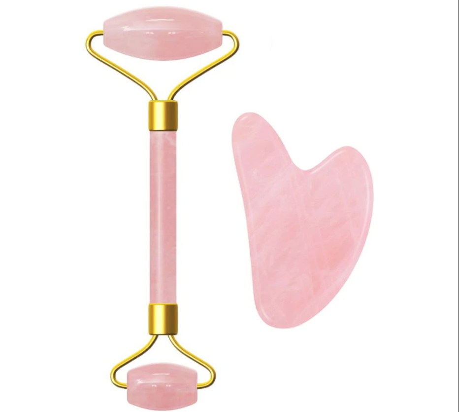 Suolaer Neck Anti Wrinkle Roller Guasha Skin Scraper Facial Set Facial