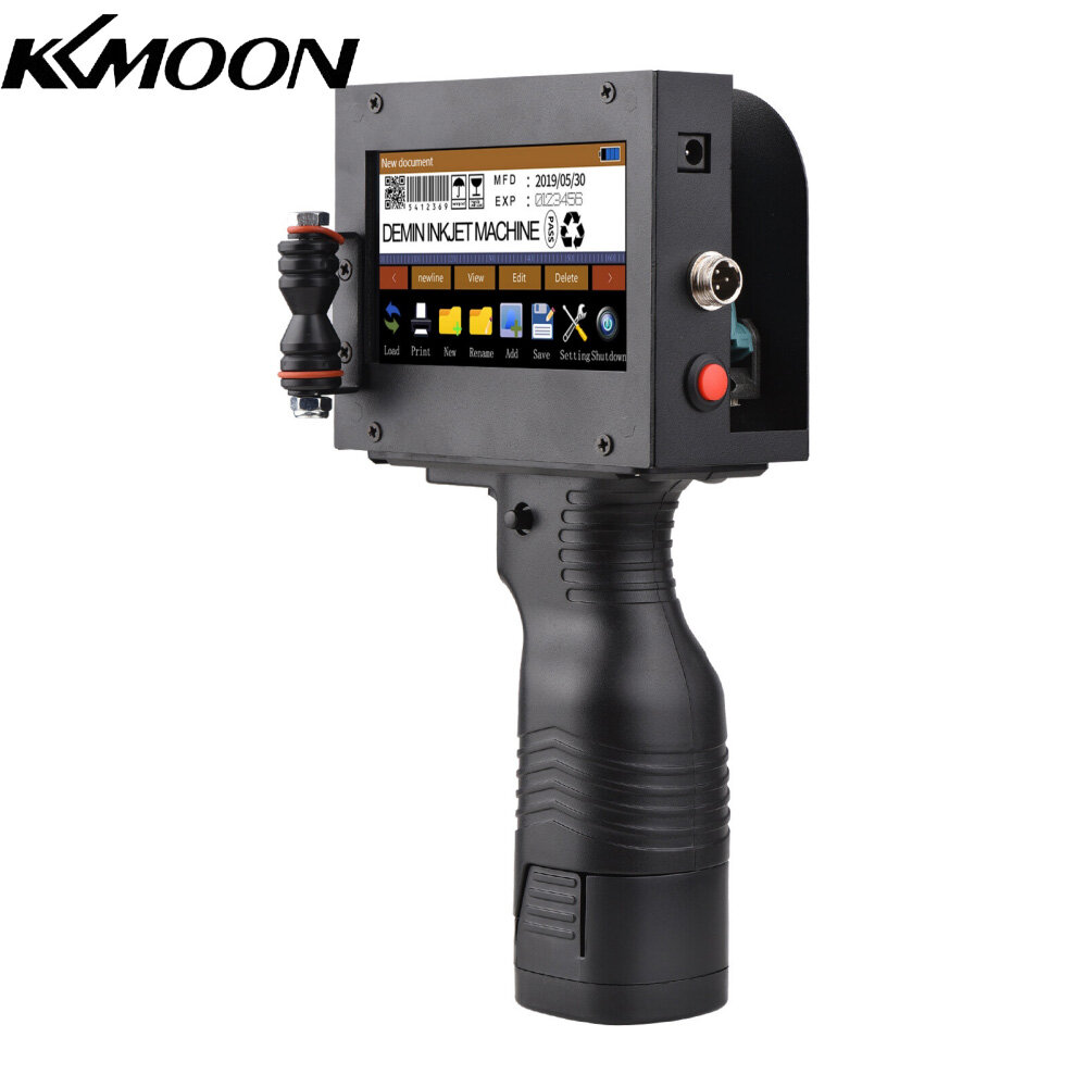 KKmoon Handheld Printer Portable Inkjet Printer High Definition Inkjet Code Printer with 4.3 Inch LED Touchscreen Quick-Drying Ink Cartridge for Label/Production Date/Barcode/Trademark/Logo/Graphic etc.
