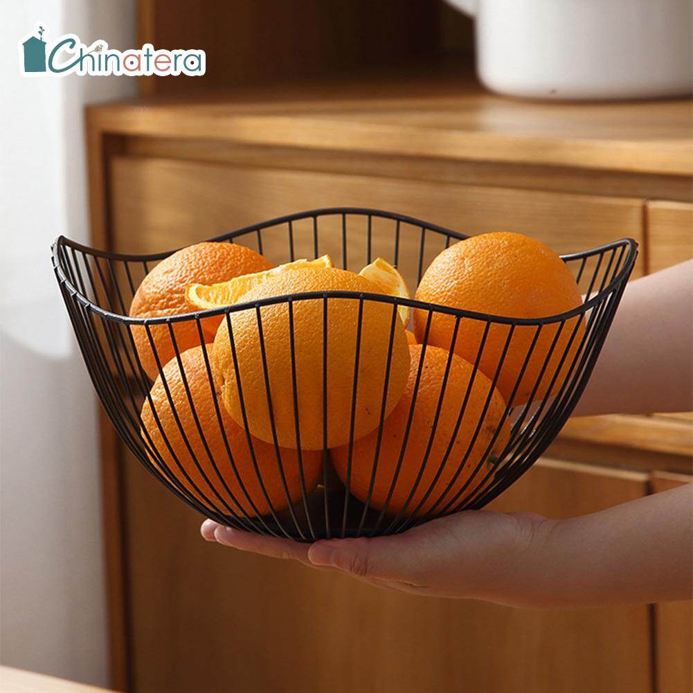 [Chinatera] Simple Modern Iron Fruit Basket Fruit Container Bowl Creative Snacks Bread Storage Drain Basket Table Snacks Display Tray