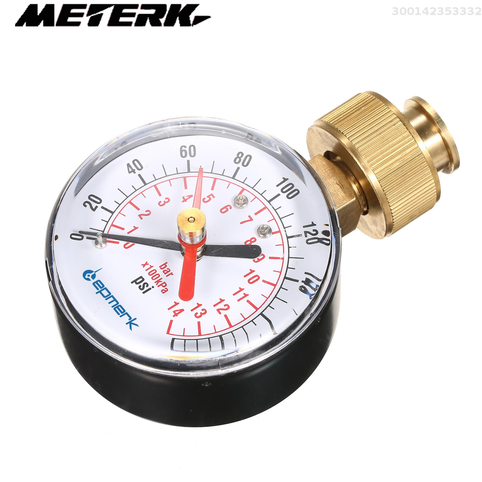 Meterk 2- 1/2'' pressure gauge water pressure test gauge 3/4'' female hose thread 0-200 psi with red pointer