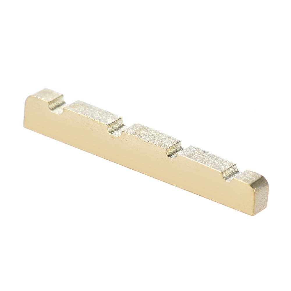 Pre-slotted Brass String Nut for 4-string Electric Bass Guitar Part Replacement 38 * 3.6 * 6.3-4.8mm