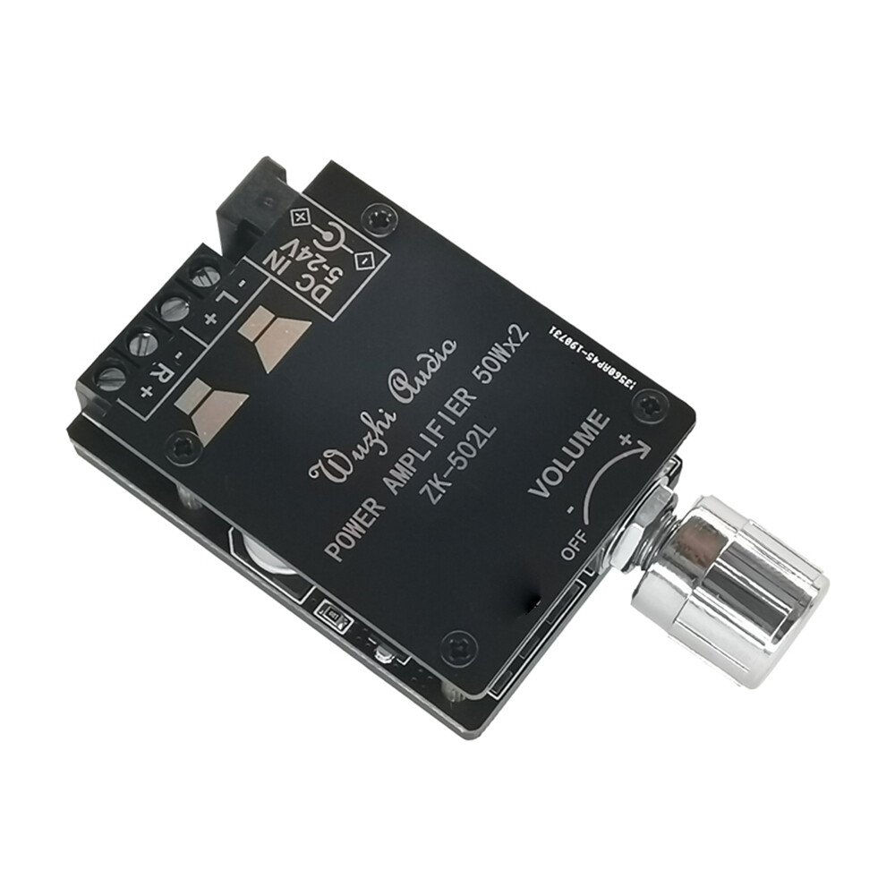 Original Aideepen Mini 502L 50Wx2 Bluetooth 5.0 Digital Power Amplifier Board Audio Power Amplifier Board, Audio Decoder Board 30W~200W AUX Digital Power Amplifier Board Speaker 5~24V