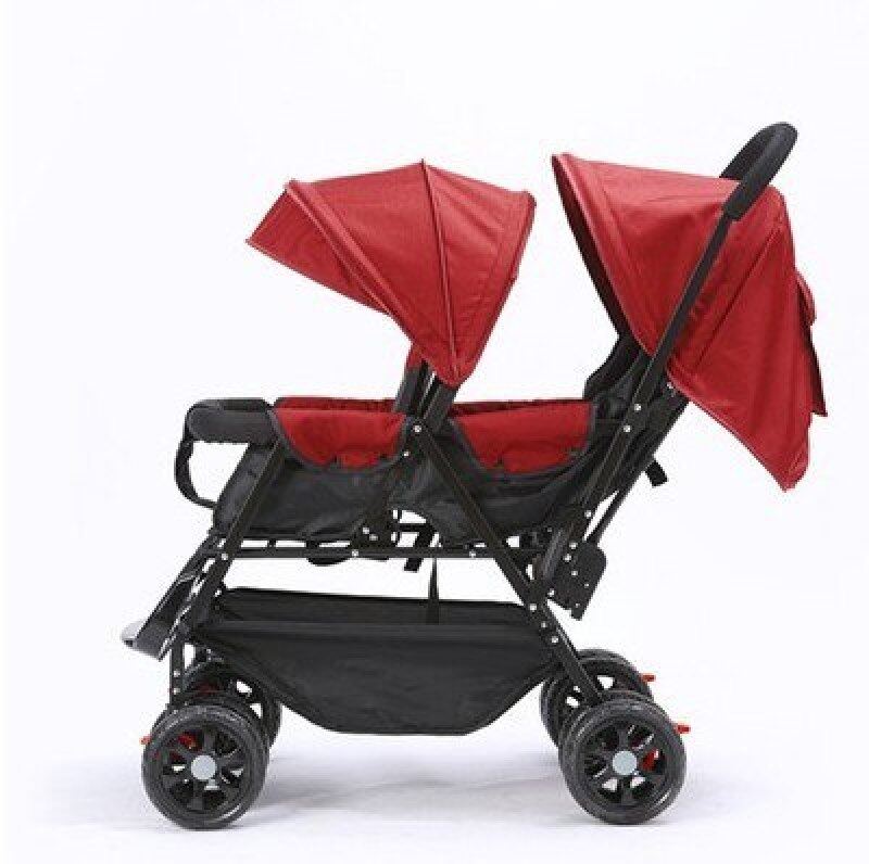 Twins Baby Stroller Can Sit Lying Fold Lightweight Double Baby Hand Pushing Buggies 2 In 1 Baby Carriage Baby Double Stroller Singapore