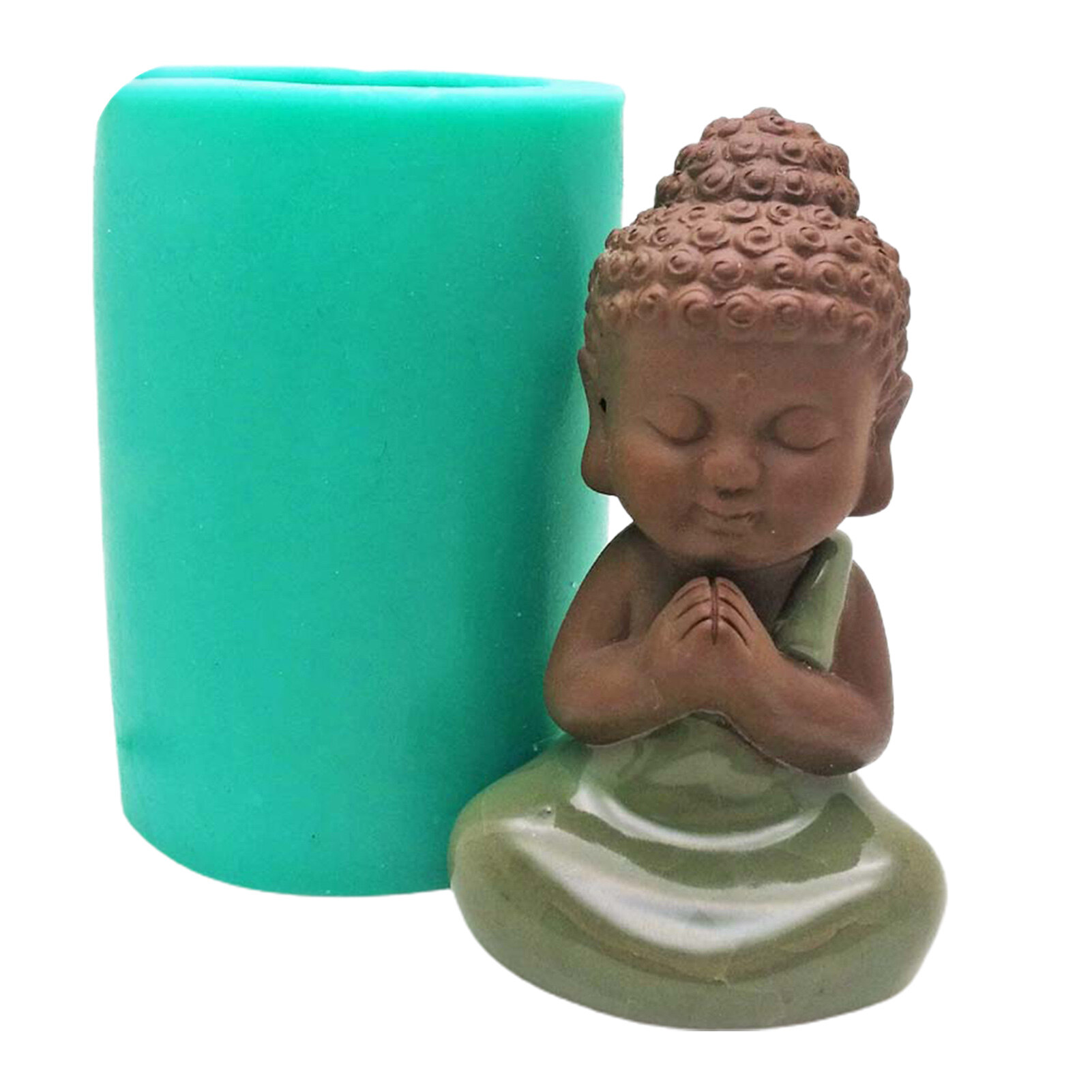 Licao Lighting Fondant Mould 3D Buddha Shape Reusable High/Low Temperature Resistance Silicone Soap Candle Baking Mold for Kitchen Durable Fondant Mould