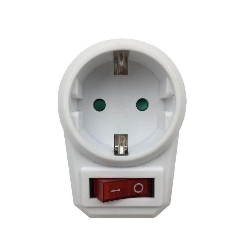 European Conversion Plug 1 to 1 Way Power Adapter Adaptor with Switch EU Travel Socket