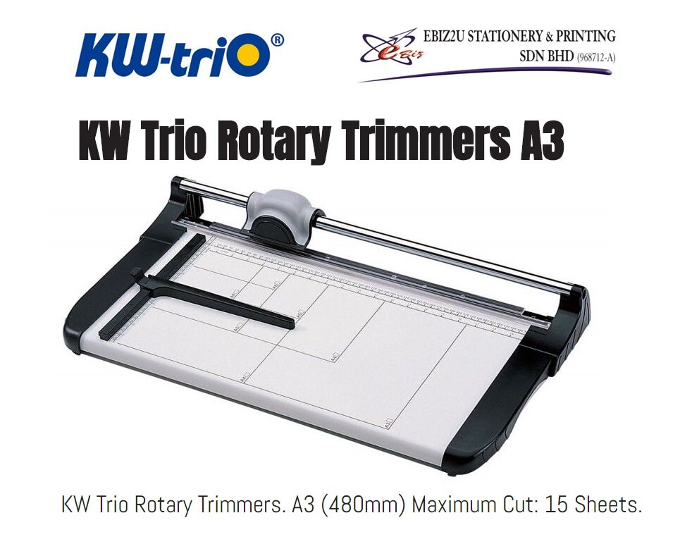 KW-Trio 3919 Heavy Duty Rotary Trimmer -A3 15 sheets (Paper Cutter ...