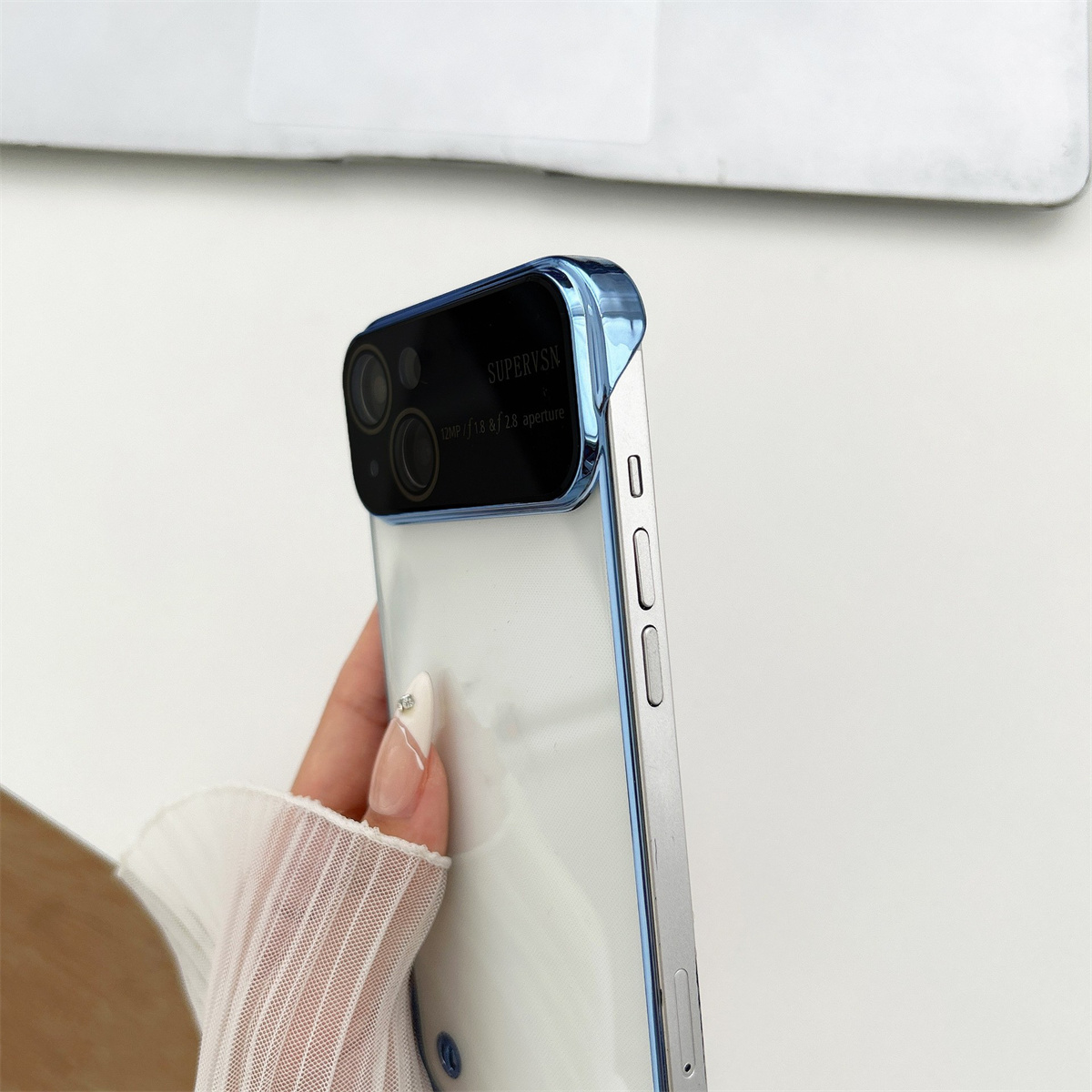 Luxury Boundless Plating Phone Case For iPhone 14 13 12 11 Pro Max 12 13 Pro 14 plus 11 Pro Max Hard PC Transparent Large Window Phone Case For iPhone 14 Pro Max