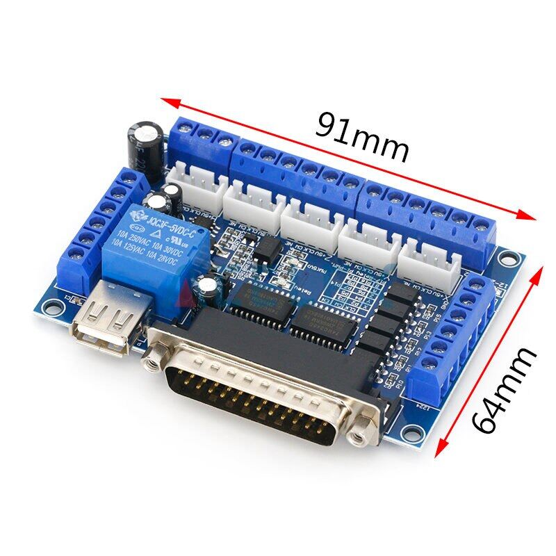 MACH3 Inter Board CNC 5 Axis With Optocoupler Adapter Stepper Motor Driver + USB Cable Electrical Circuitry - Parts