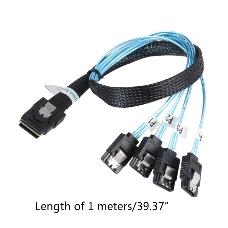 0.5m/1m Mini SFF-8087 to 4 SATA Cable Mini SFF8087 36P To 4 SATA 7P Cable 12Gbps Hard Drive Data