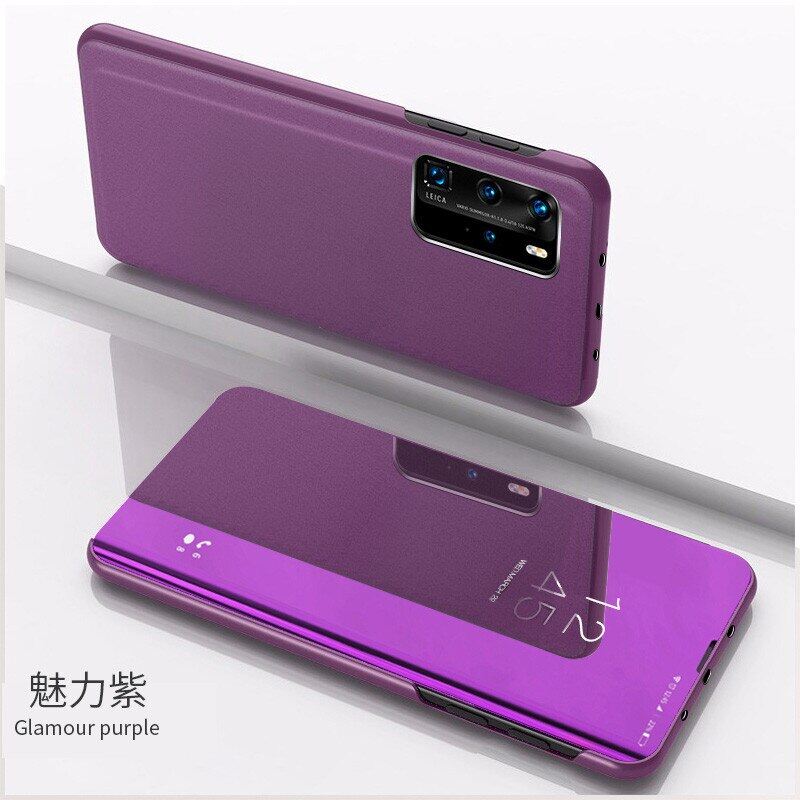 Clear view leather phone case for xiaomi mi 10t pro luxury flip stand mirror cover for xiaomi 11 mi note 10 lite mi11 ultra case