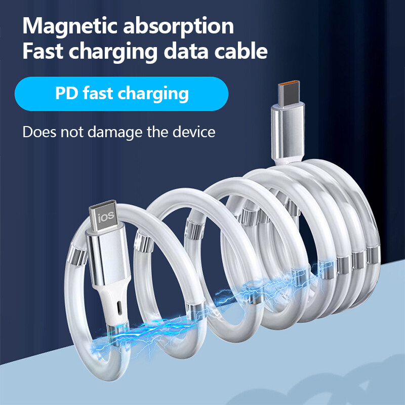 USB hấp thụ từ tính ma thuật Cáp dữ liệu sạc nhanh bền sạc cáp cho iPhone Android type-c