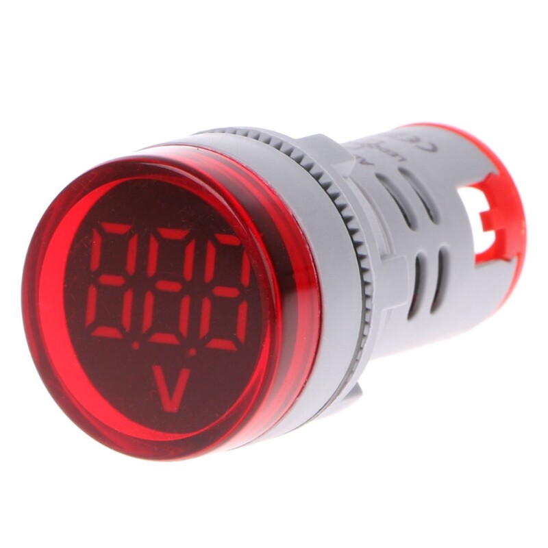 AC 60-500V 22mm Digital Voltmeter Voltage Gauge Monitor Indicator Signal Lights