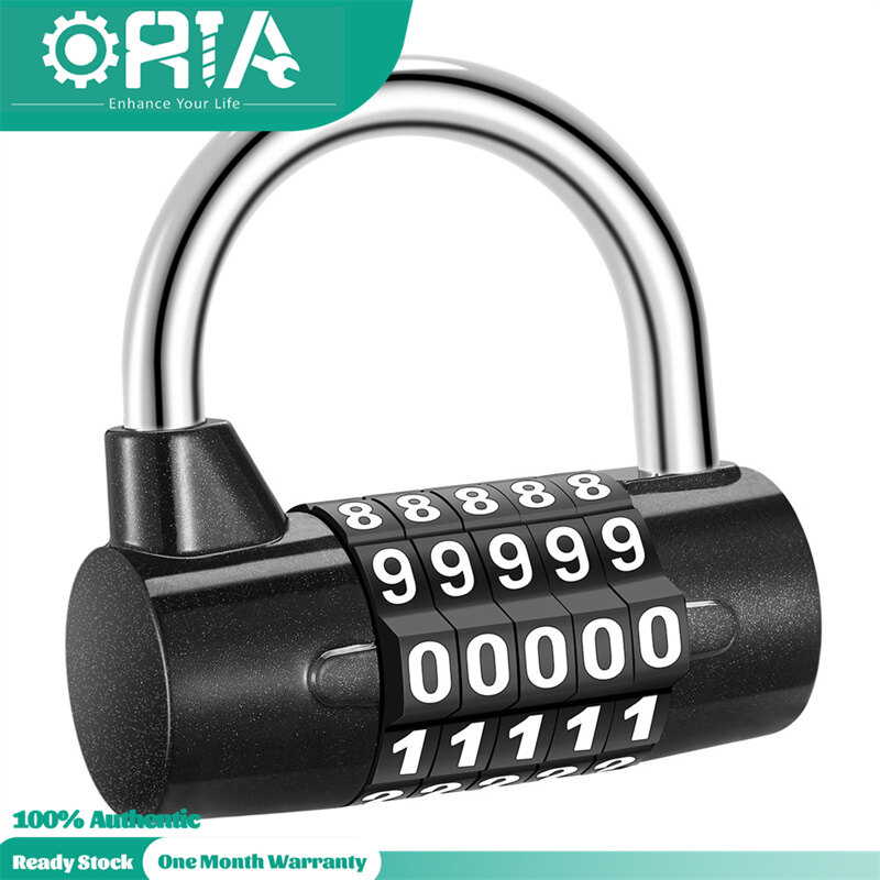 ORIA 5 Digit Combination Padlock Gym Safety Lock Luggage Travel Lock for Toolbox, Closet, Closet, Gym Locker, Bicycle, Luggage, Cabinet, Outdoor