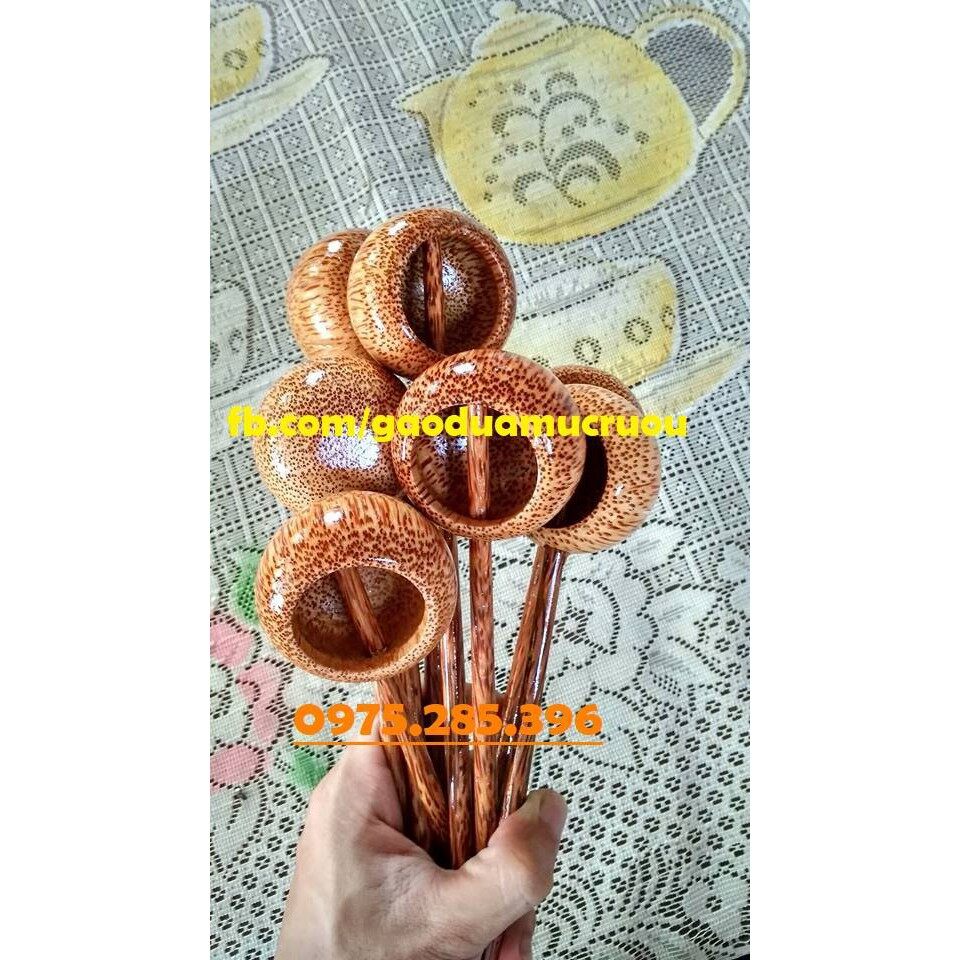 Gáo Dừa Múc Rượu - Bộ 10 Cái Tròn