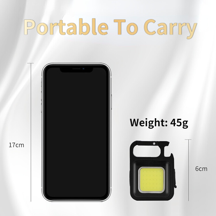 Đèn Pin LED Mini Đèn Làm Việc Móc Khóa Đèn Pin Bỏ Túi Cầm Tay Sạc USB Cho Cắm Trại Ngoài Trời Nút Chai Đèn Nhỏ