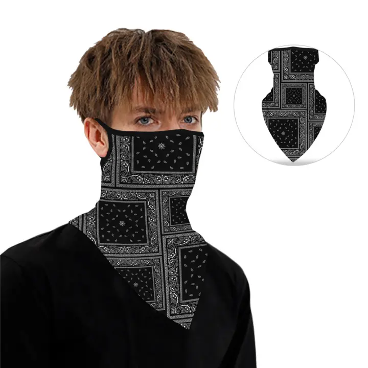 Seamless Bandana Face Scarf Headwear Face Scarf Ear Loops Face Rave Balaclava Men Women Neck Gaiters for Motorcycle