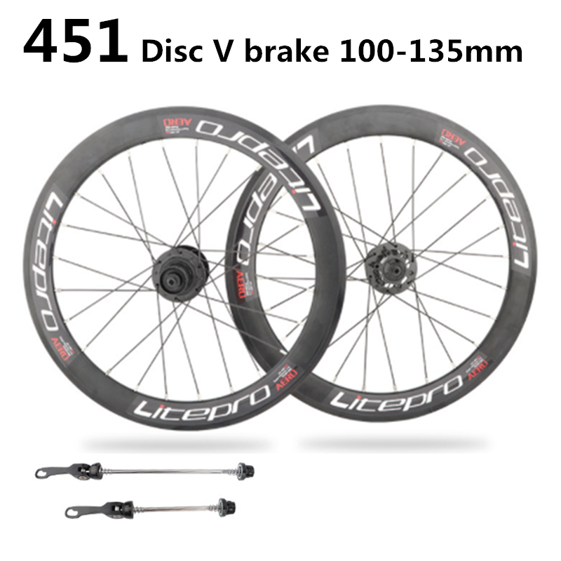 Litepro AERO 406 451 20inch Folding Wheelset V Brake 74 130mm Front 16H Rear 20H Disc Brake 100 135mm Front 24H Rear 24H Frame Feight 40MM For 8 9 10 11 Speed One Pair Lazada PH