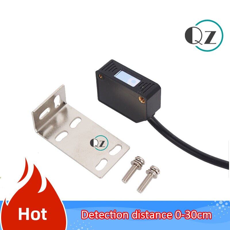 Square Laser Sensor Diffuse Reflection Sensor Laser Photoelectric Switch Visible Red Light Infrared Switch Electric Eye 5-30Cm
