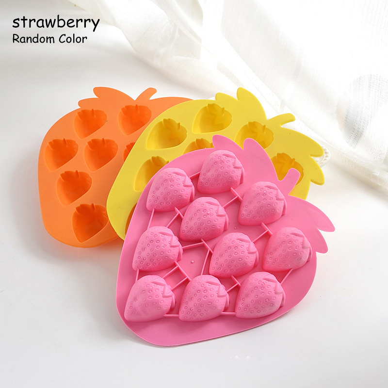 SHOOTHE Silicone Ice Tray Ice Maker Mould Ice Cube Freeze Mold Fruit Shaped Dessert Cake Chocolate Mould Food Grade Kitchen Accessories 1Pcs