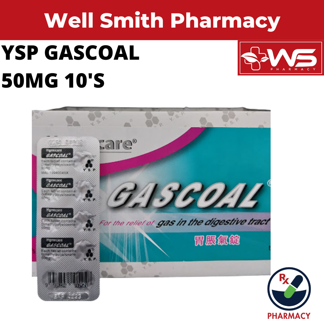 YSP GASCOAL 50mg for flatulence & gas expulsion Lazada