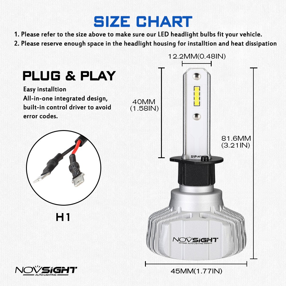 Novsight Led Chart Novsight H3ใหม่ N15หลอดไฟหน้ารถยนต์ Led,สำหรับมอเตอร์ไซค์ - Car-Service ...