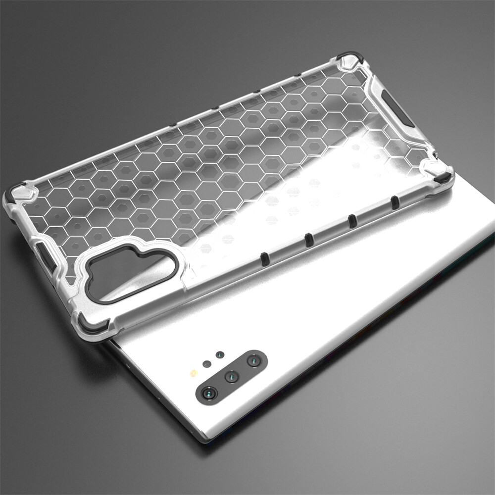 UFLAXE Honeycomb Shockproof Hard Case for Samsung Galaxy Note 10 / Note 10 Plus / Note 10 Lite Full Protection Clear Translucent Case Durable Back Cover anti-shock Protective Casing