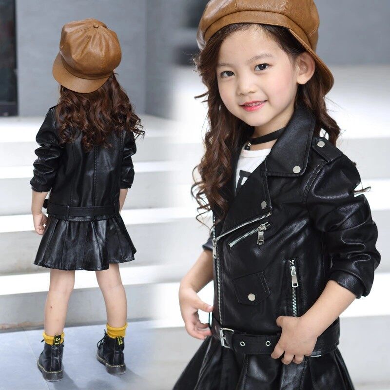 Leather jacket for hot sale kid girl