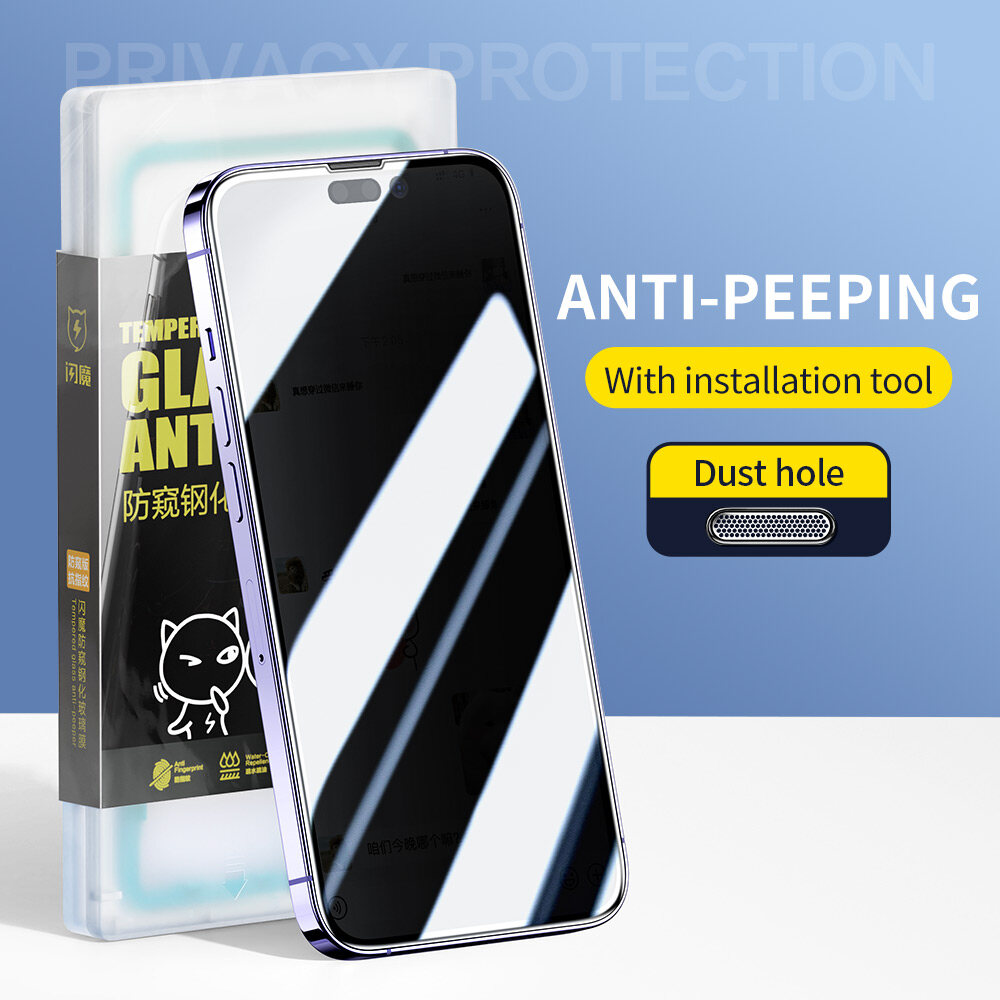 SmartDevil Privacy Screen Protector For iPhone 14 Pro max iPhone 14 Pro iPhone 14 Plus iPhone 13 Pro max 13 Pro 13 14Promax Full Coverage Tempered Glass Film , Dust-Proof Privacy Film Anti-peeping Anti-fingerprint
